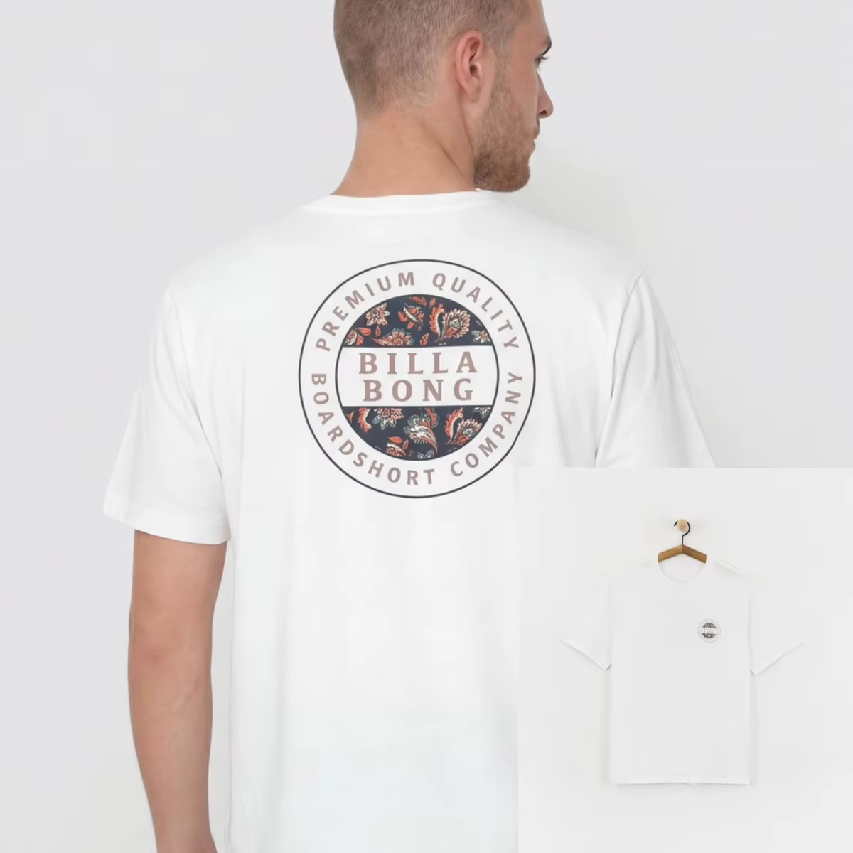 T-shirt classique avec logo Billa, marque de surf et de skateboard, en coton, avec image graphique, 