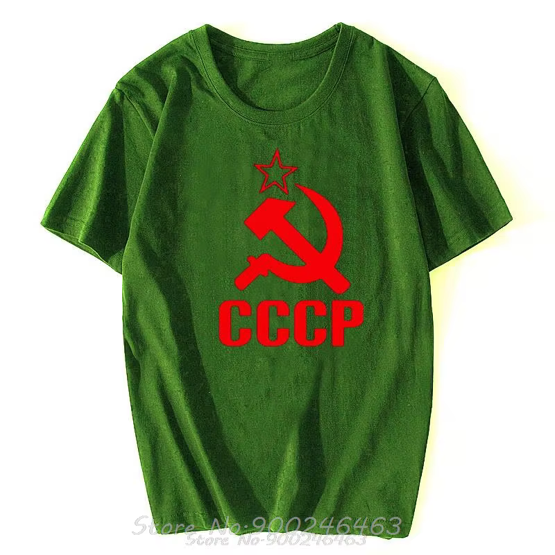 Nouveau coton CCCP lettre motif hommes T-shirt mode à manches courtes haut col en o hommes haut surd
