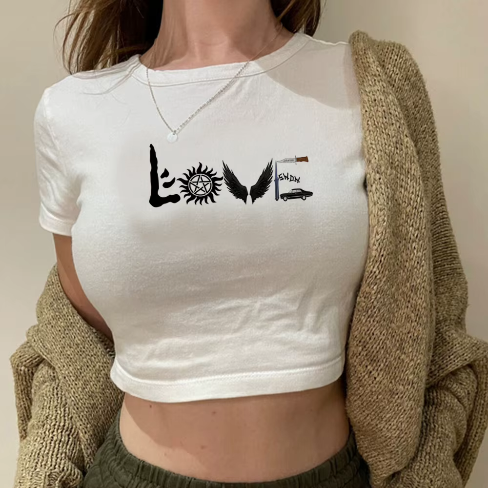 Haut court pour femme, streetwear des années 90, sourire naturel, Harajuku cyber y2k trash, t-shirt 