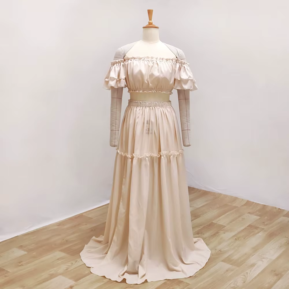 Robe de photographie pour femmes, élégante, douce, manches courtes, ensemble deux pièces pour séance