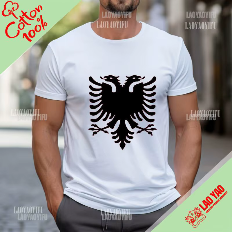 T-shirt manches courtes col rond homme, vêtements à la mode, JA-an Feel Story Eagle, 100% coton