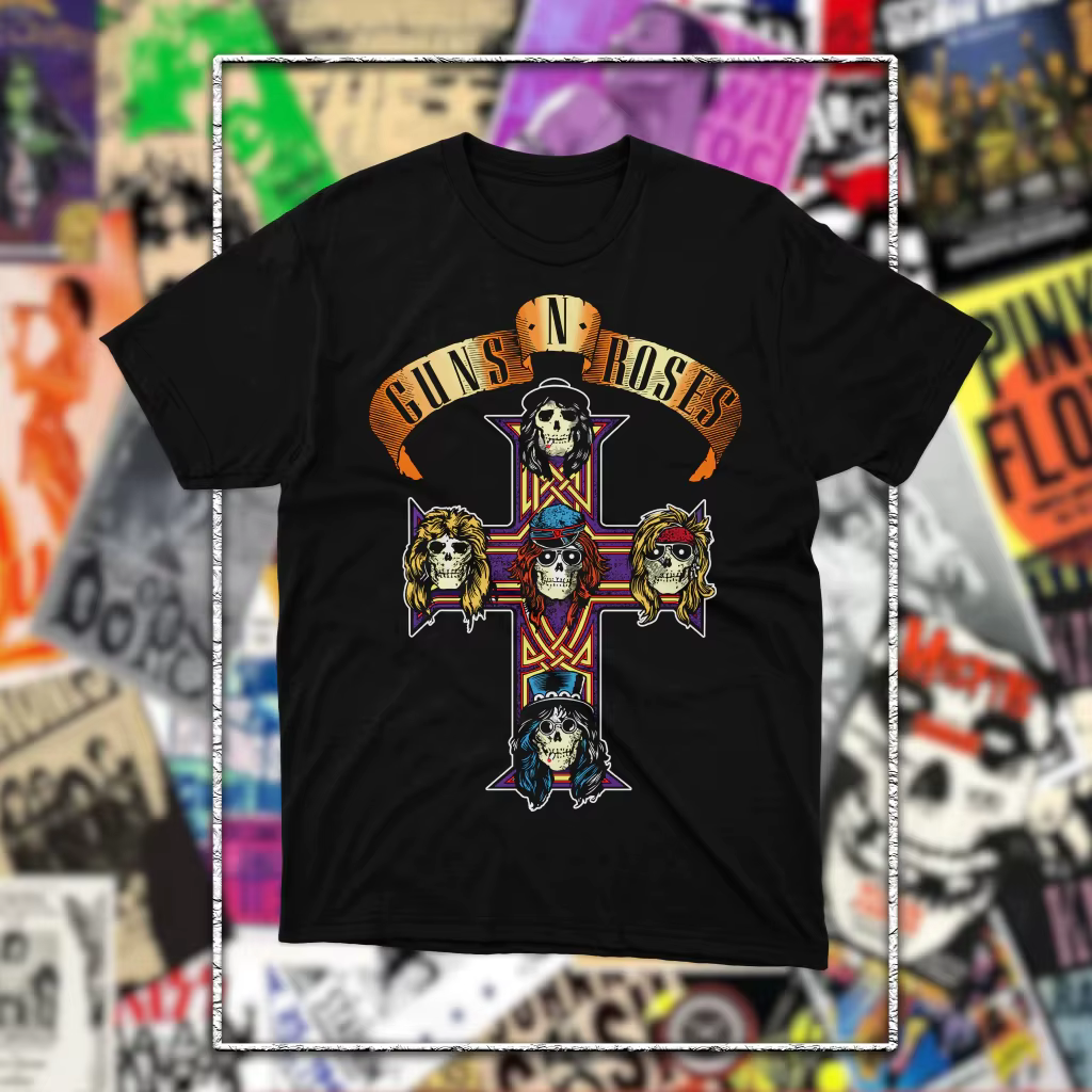 T-shirts vintage Guns N' Roses GNR 2026 pour hommes, manches courtes, unisexe, col rond, coton, styl