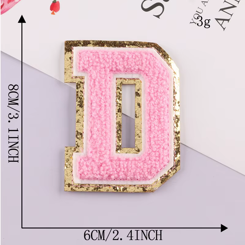 Patchs lettres 8 cm pour vêtements, lettres autocollantes alphabet, emblèmes lettres thermocollants 