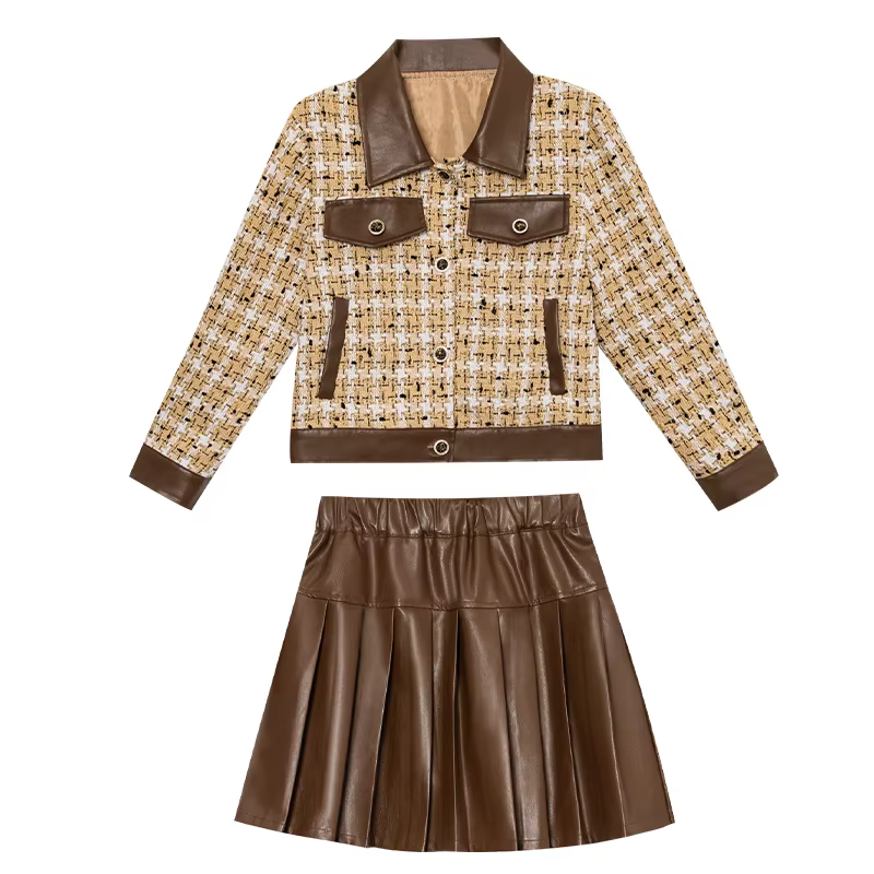 Ensemble de vêtements 2 pièces pour écolières japonaises, costume JK parfumé, jupe mi-longue en cuir