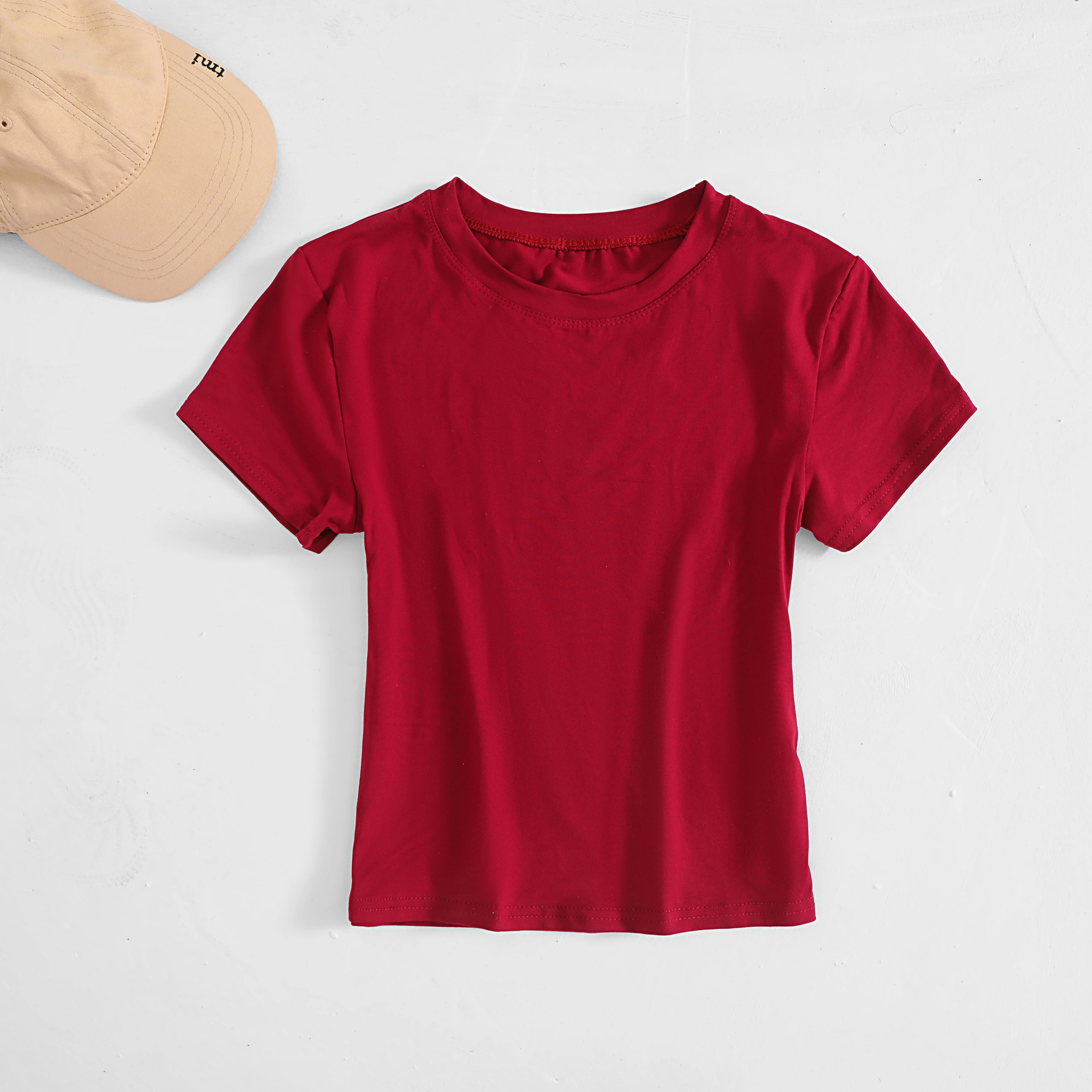 T-shirt Femme Manches Courtes Coupe Slim Col Rond Tricoté Style Fourreau Streetwear Sportif 20246Y2K