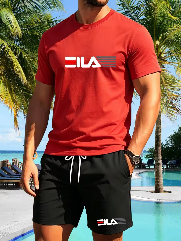 Nouvel ensemble de t-shirts à manches courtes pour hommes, ensemble de vêtements de sport tendance e