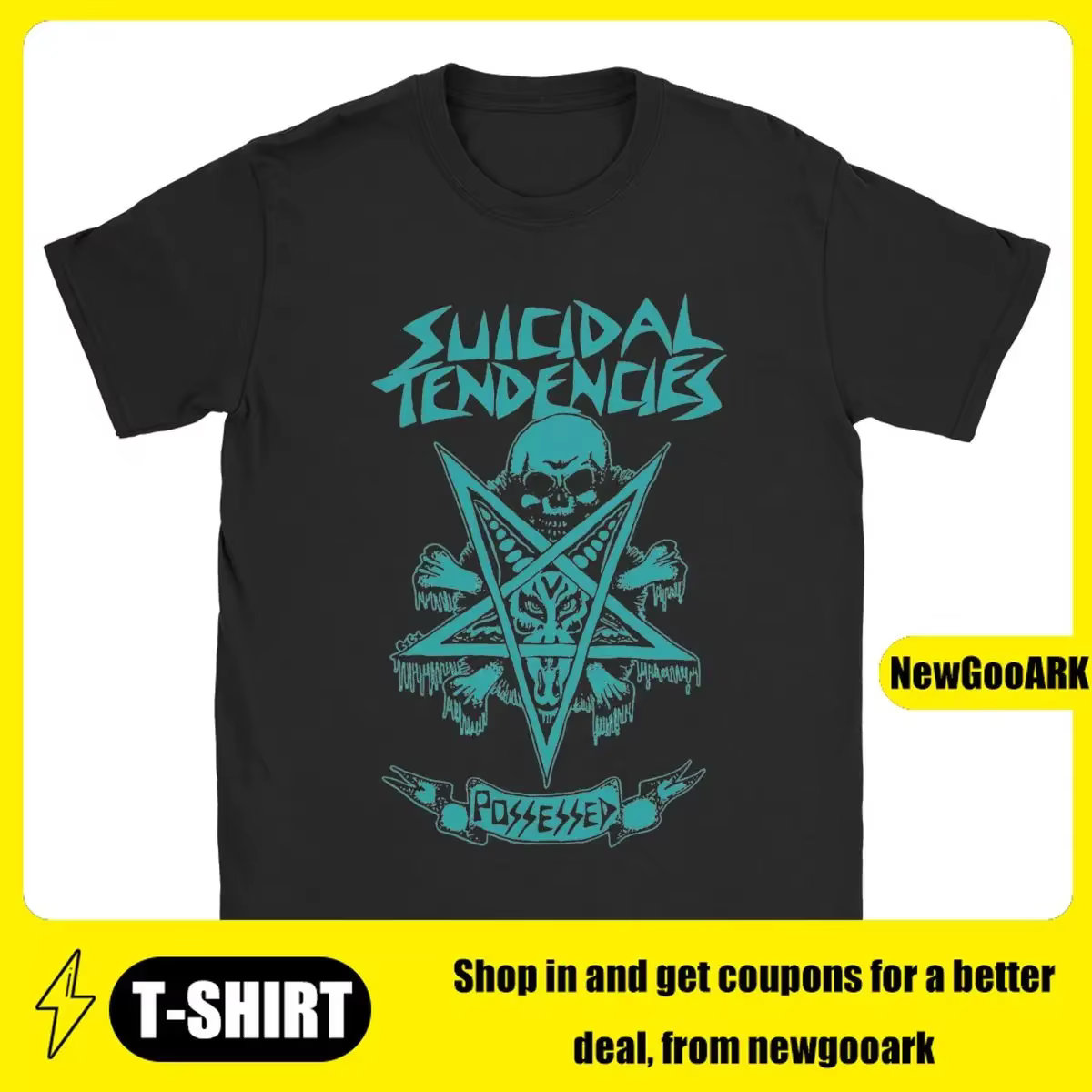 "Tendances suicidaires" T-Shirts imprimés personnalisés hommes T-Shirts en coton col rond manches co