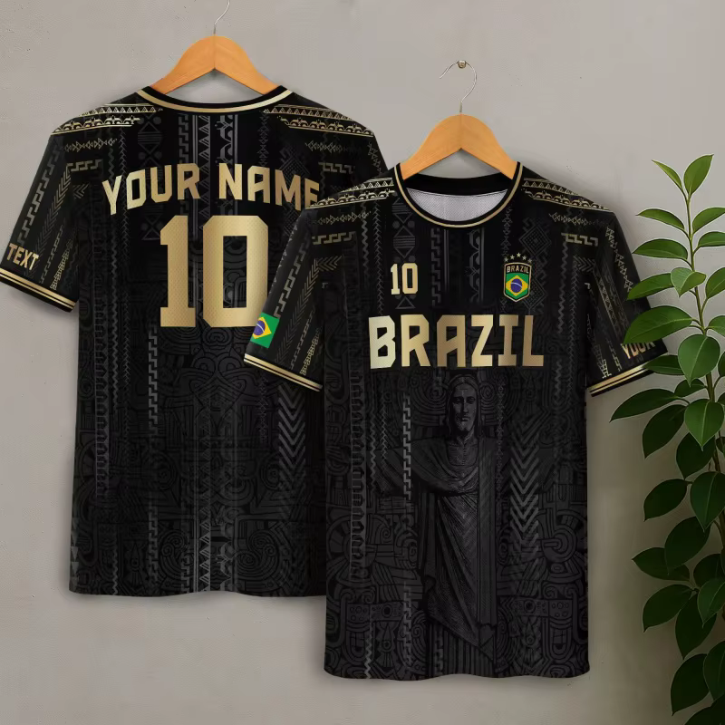 T-shirt à motif de maillots brésiliens pour hommes, t-shirts imprimés en 3D personnalisés, à la mode