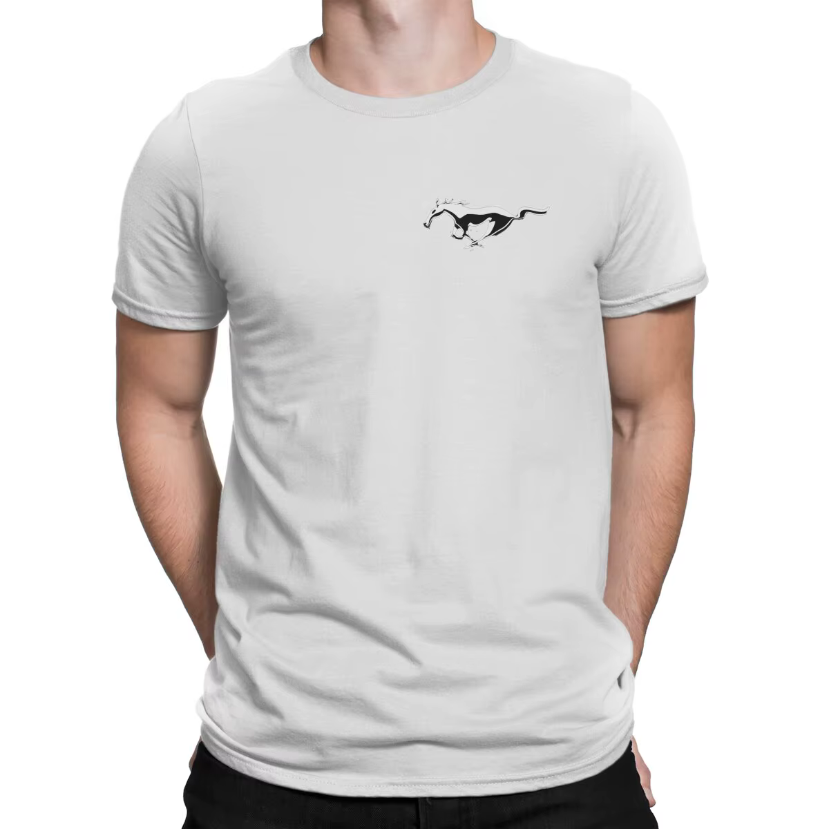 T-shirt de loisirs pour hommes et femmes, T-shirt unique Horse Mustang, trucs de vente chaude