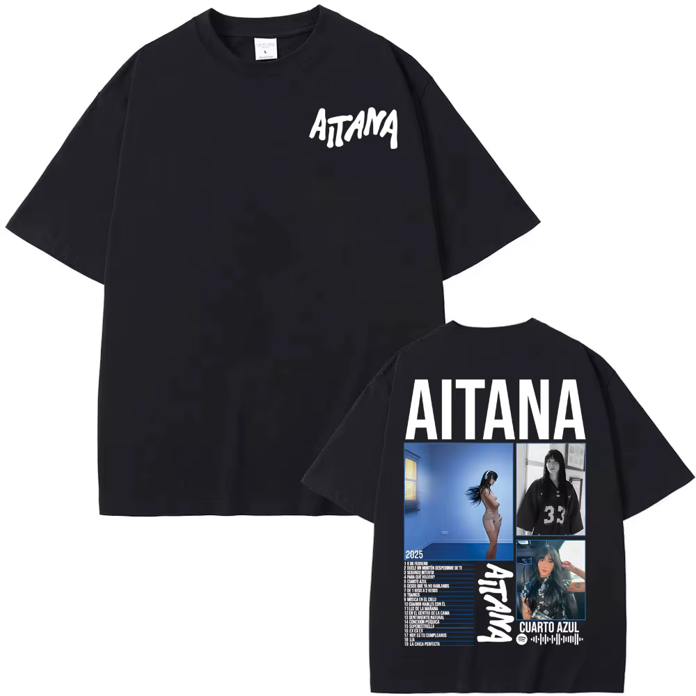 Chanteur Aitana Cuarto Azul Tour graphique t-shirts hommes femmes mode esthétique à manches courtes 