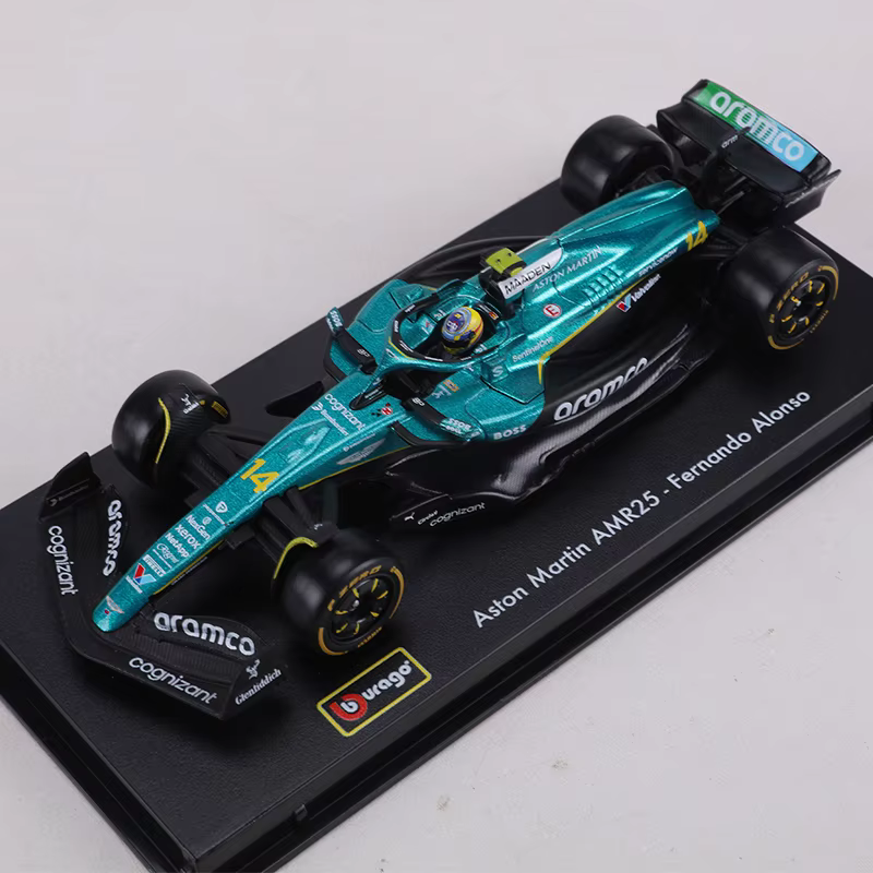 Buargo 1:43 Voiture de course F1 Aston Martin AMR25 Formule 1 Modèle de voiture en alliage