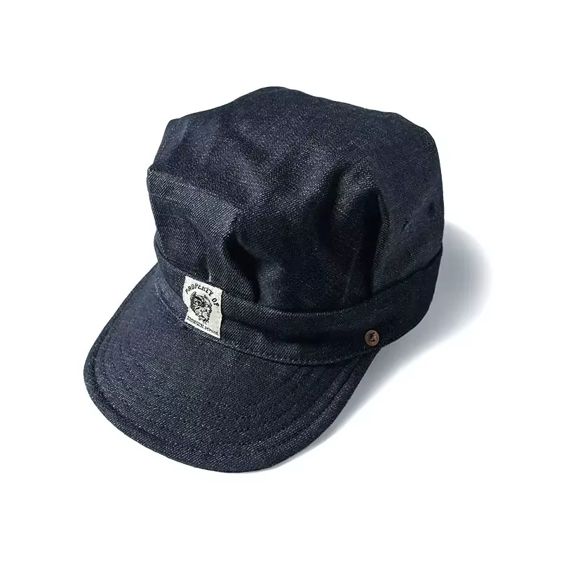 Bronson Railroad AtlanCap robuste avec patch, chapeau de conducteur de train rétro, bord souple régl