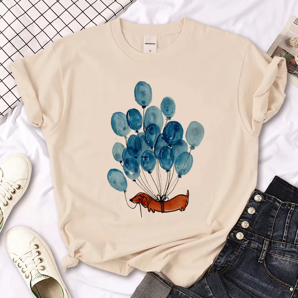 Teckel T-shirts femmes drôle t-shirt femme Streetwear vêtements décontracté hauts femmes à manches c