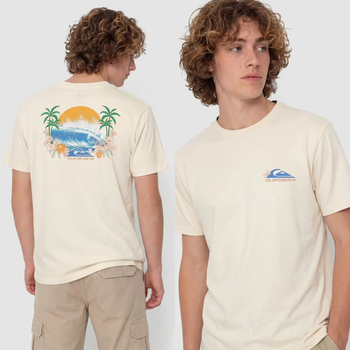T-shirt classique en coton avec logo circulaire, marque de surf et de skateboard, pour hommes et fem