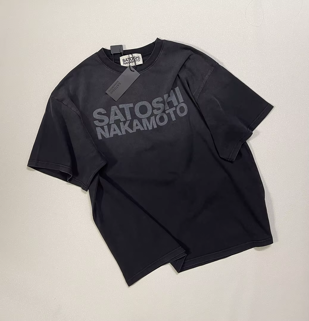 Nouveau T-shirt décontracté unisexe à manches courtes col rond oversize en coton noir avec logo impr