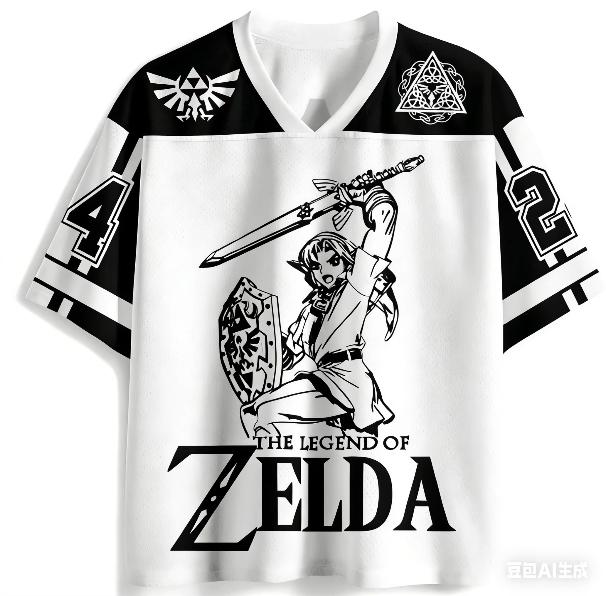 T-shirt à col en V imprimé en 3D Zelda pour adultes et enfants, un incontournable pour les pionniers
