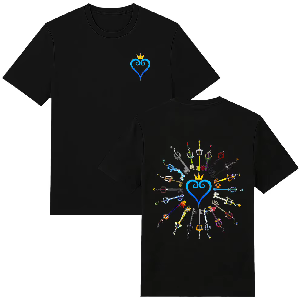 T-shirts Kingdom Hearts Keyblade Magic Kingdom, t-shirts unisexes en coton, cadeau pour les fans du 