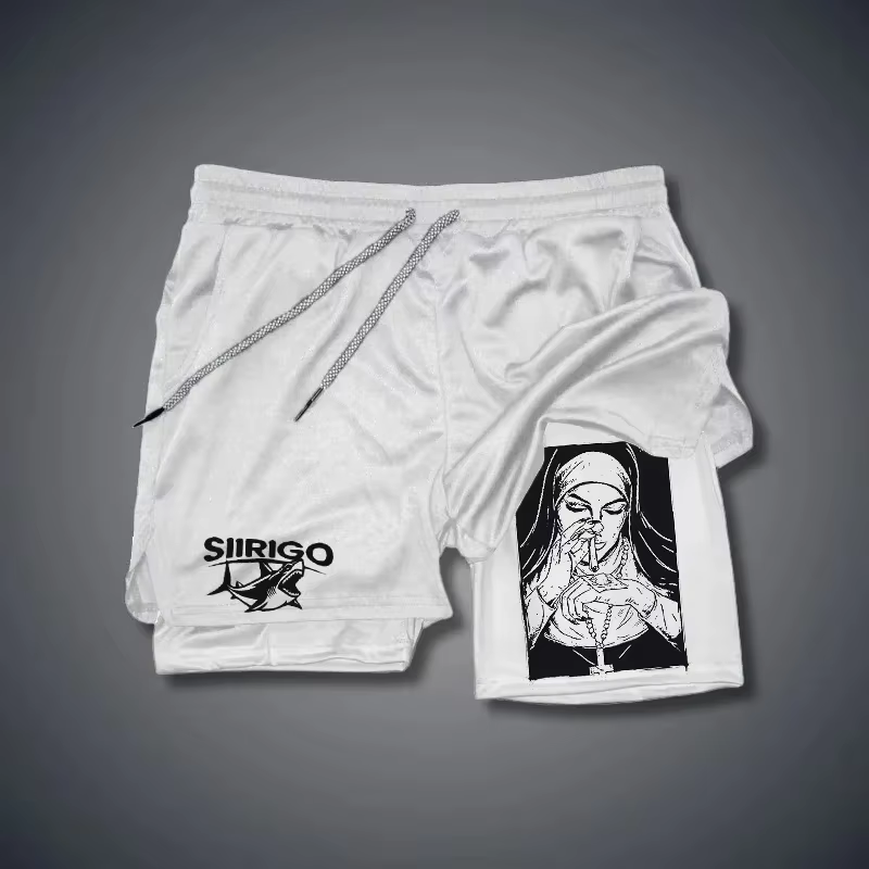 Berserk - Short de sport 2 en 1 pour homme, séchage rapide, pour la course à pied, la gym et l'entra