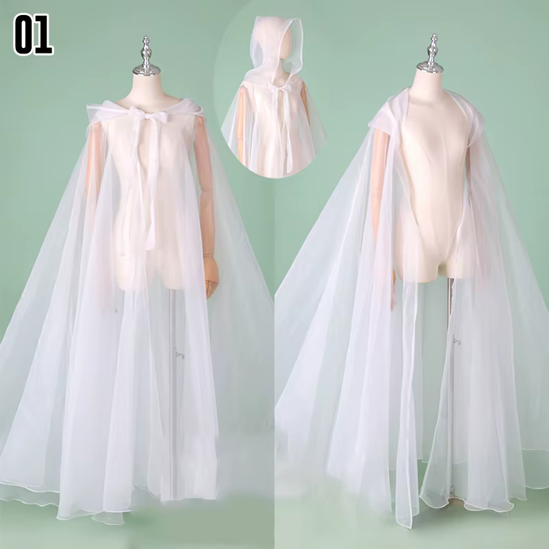 Cape longue à capuche élégante pour femme, style Hanfu chinois ancien, fluide, pour cosplay féerique