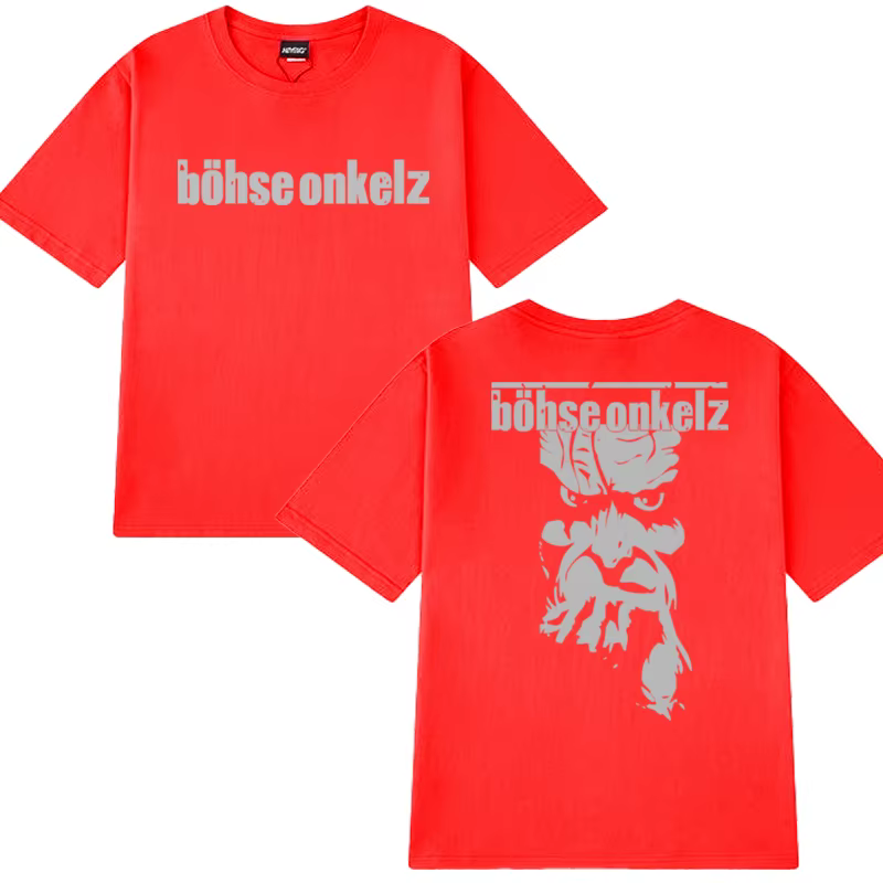 T-shirts à manches courtes imprimés recto verso de la groupe de rock Hot Rock böhse onkelz, hommes f