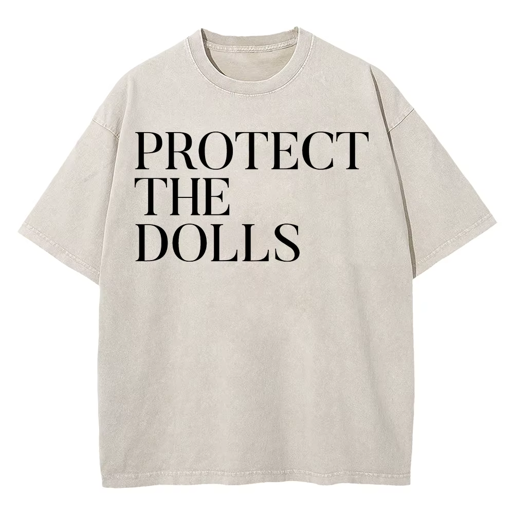 100% coton Vintage lavé protéger les poupées T-Shirt mode hommes lettre impression T-Shirt unisexe h