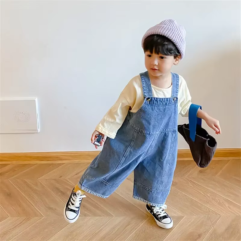 Salopette en Jean pour Bébé Fille et Garçon, Vêtement Décontracté et Solide, Tenue d'Automne