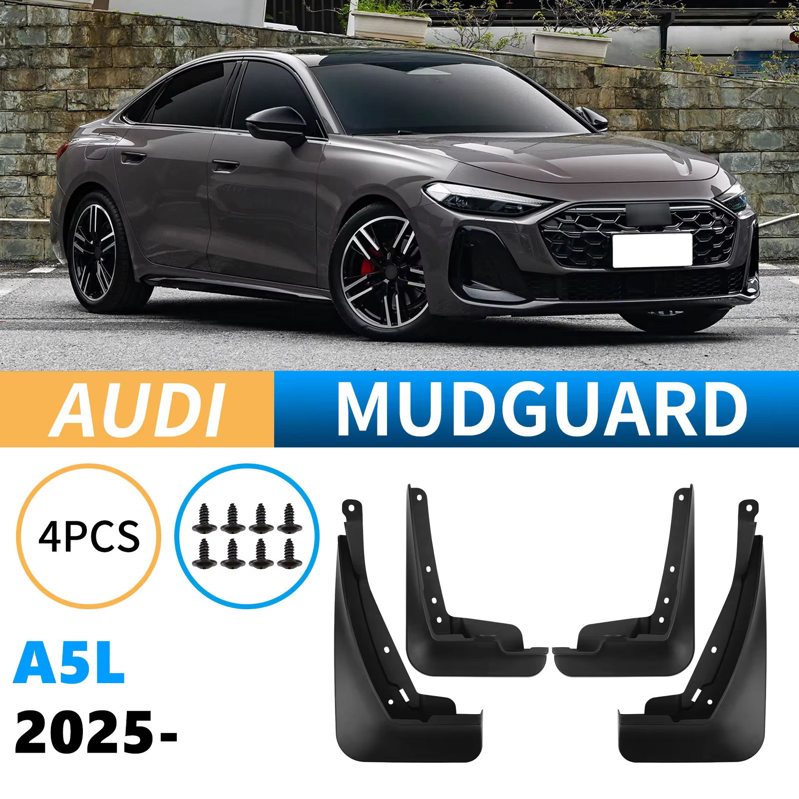 Pour Audi A5 B10 s-line S5 Sportback 2025-2027 4 pièces garde-boue de voiture anti-éclaboussures ava