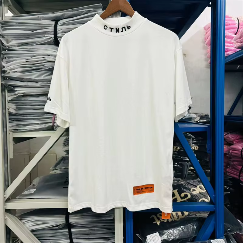 T-Shirt Classique Noir et Blanc avec Lettres Brodées pour Homme et Femme, Simple et Décontracté, à l