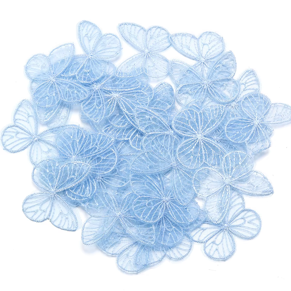 Tissu papillon en maille brodée 3.5x4.5cm, 20 pièces/paquet, vêtements pour bricolage, accessoires d