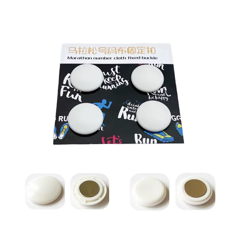 Porte-bavoir magnétique pour Marathon, 4 pièces, numéro de boucle de Triathlon, bouton-pression pour