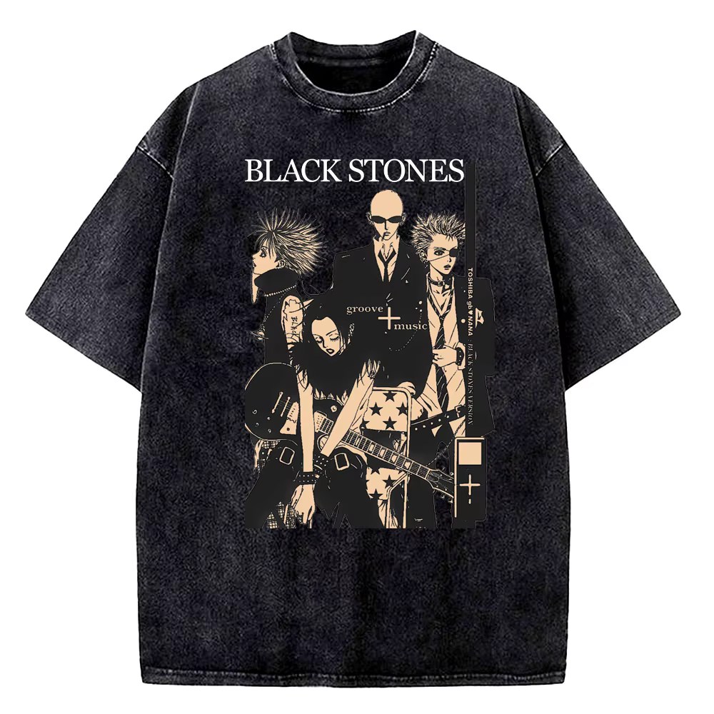 T-shirt vintage délavé Nana Osaki, anime japonais, vêtements pour hommes et femmes, t-shirts à manch