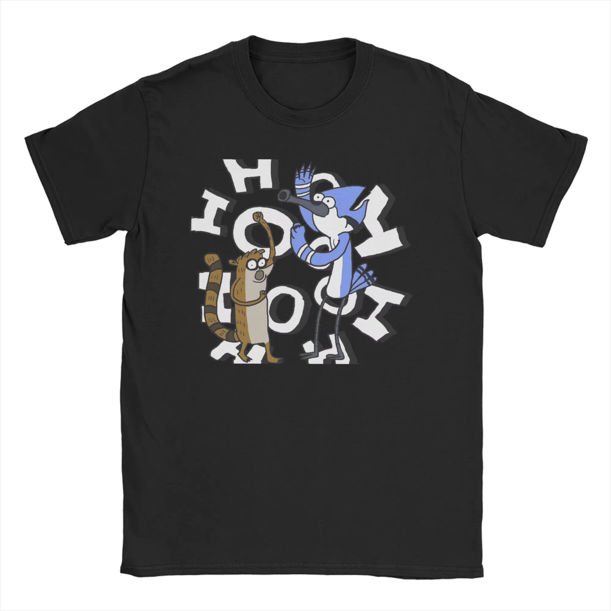 Mode Ooooohh!!! Mordecai & Rigby Regars Show t-shirt pour hommes femmes 100% coton t-shirt à manches