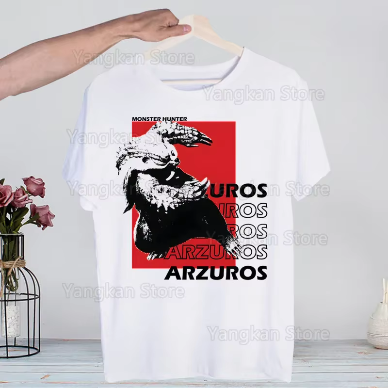 Monster Hunter chemise nouveauté Harajuku hommes T-shirt imprimé unisexe à manches courtes T-shirt C