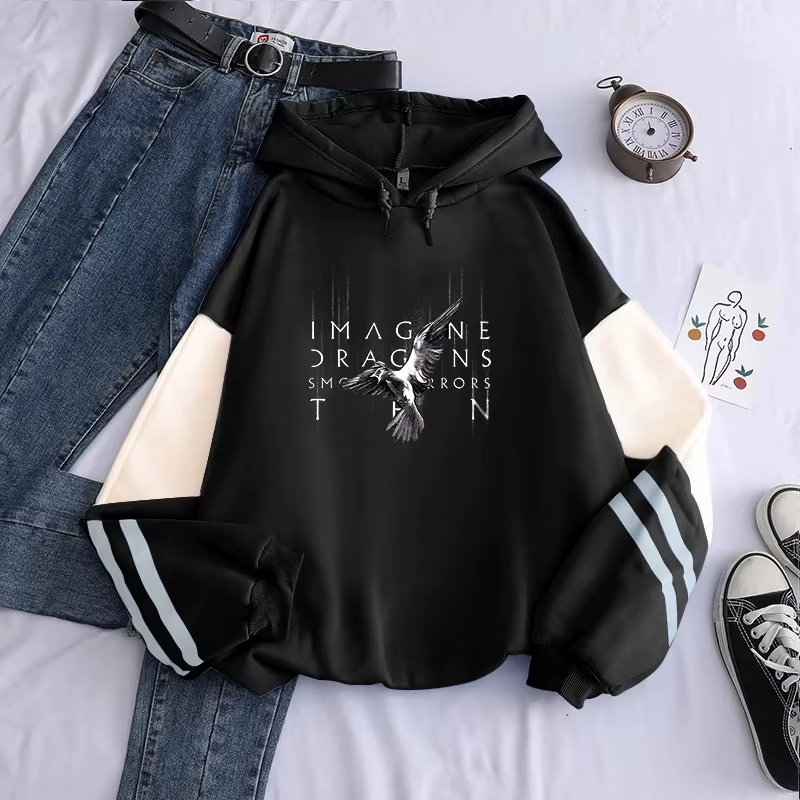 Imagine Dragons lavé Streetwear Anime graphique imprimé sweats à capuche mode sweat à capuche ample 