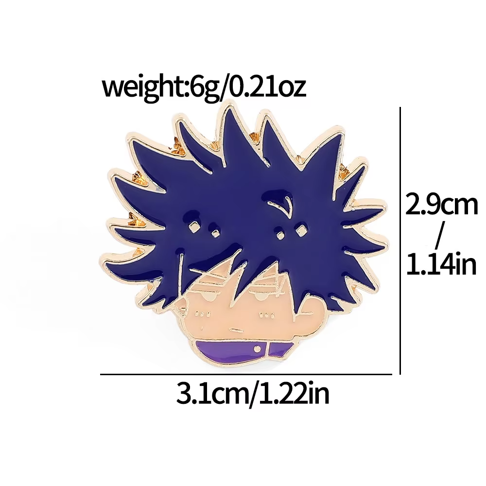 Broche de dessin animé mignon Itadori Yuji Gojo Satoru, accessoires de sac, Badge en alliage métalli