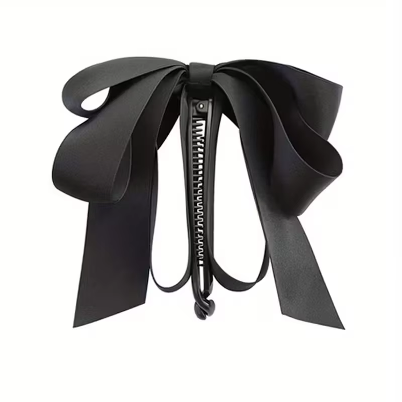 Pince à cheveux à pompon avec nœud, satin haut de gamme, style Y2K, décoration de coiffure et access