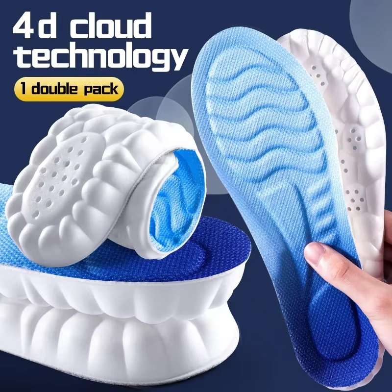 Semelles de sport 4D Cloud Technology pour chaussures, semelle EVA souple, respirante, amortissante,
