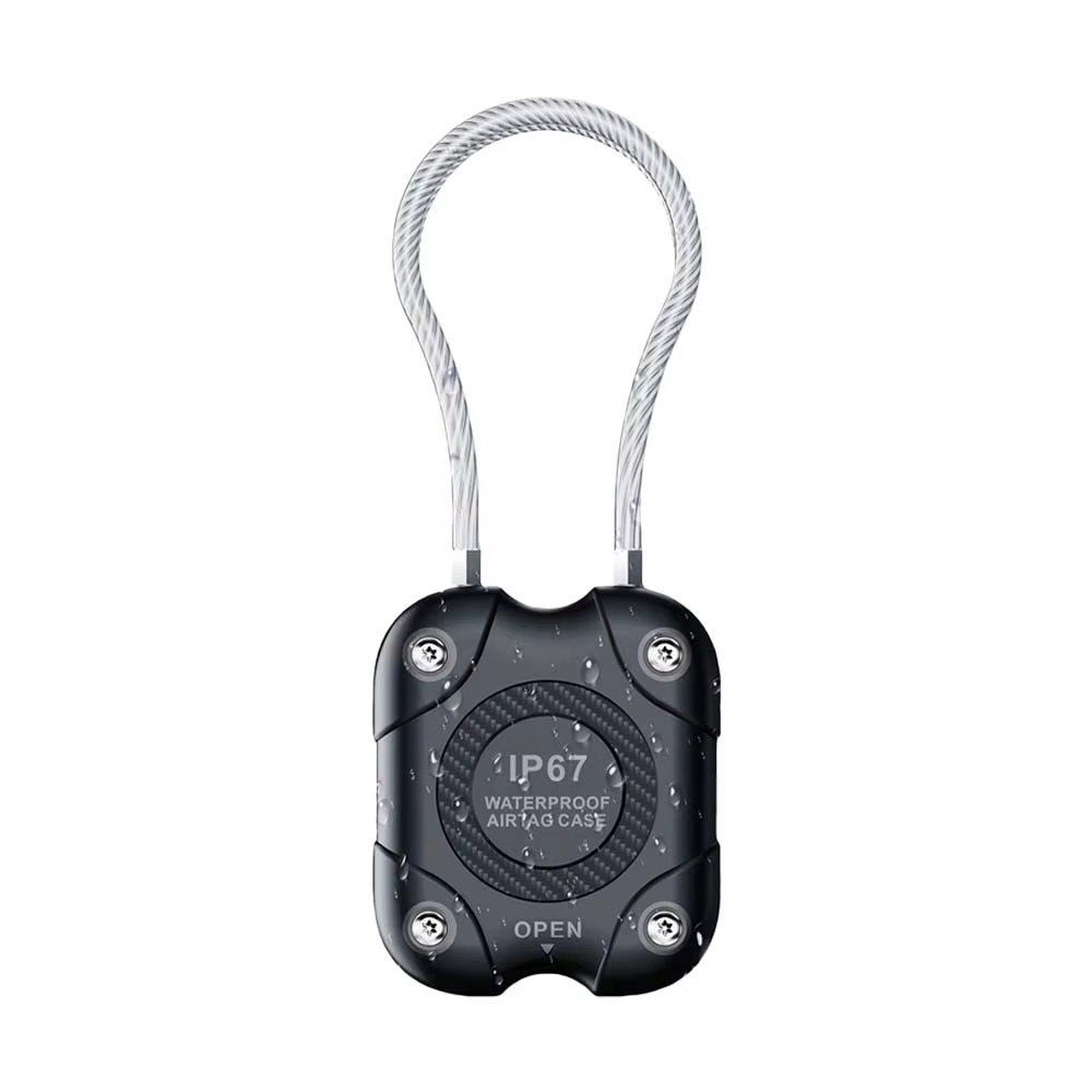 Support AirTag avec câble métallique, porte-clés AirTag à verrouillage sécurisé, étui de protection 