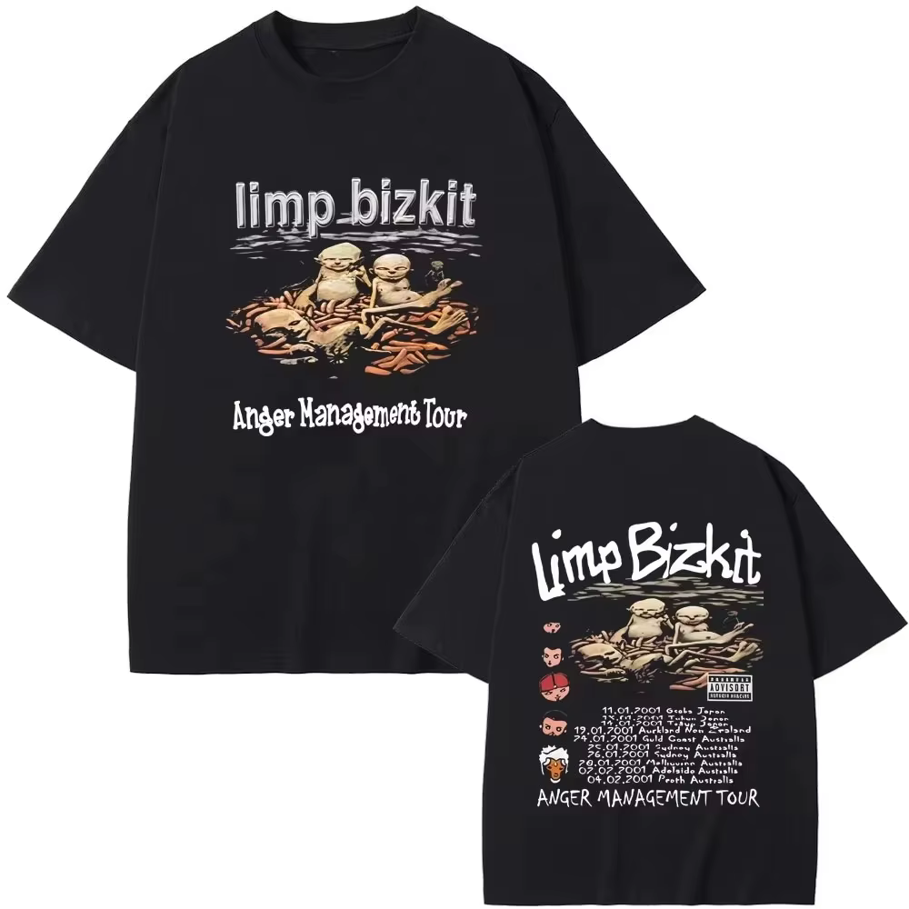 T-shirt Limp Bizkit Anger Management Tour, style vintage délavé, merch de groupe rock des années 90,