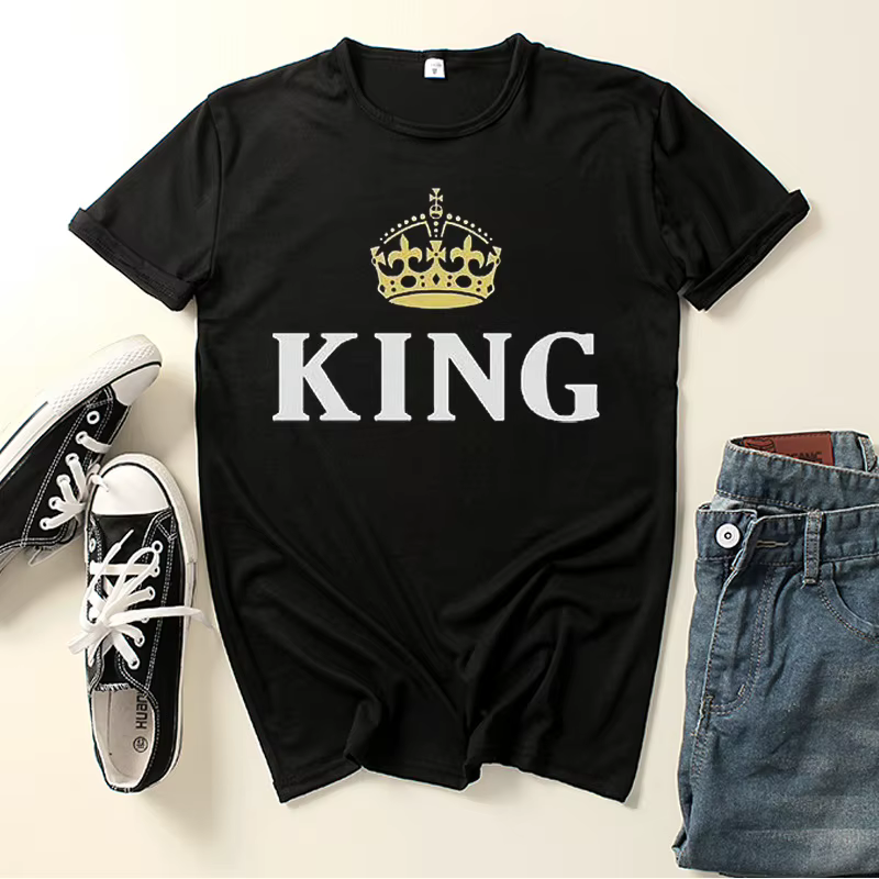 T-shirt à Manches Courtes et Col Rond pour Homme et Femme, Vêtement à la Mode, dériv, Reine, Couronn