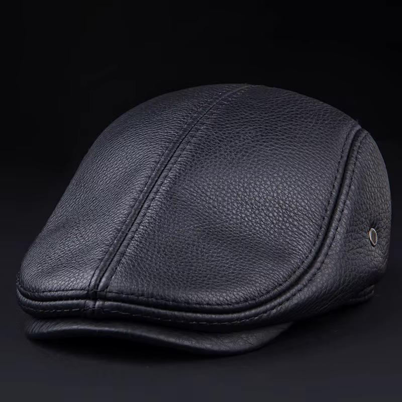 Casquette de baseball en cuir véritable pour hommes, cuir de vache de qualité supérieure, nouveau st