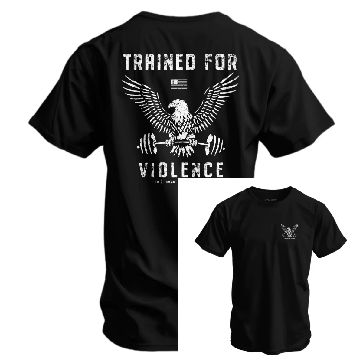T-shirt pour homme « Entraîné à la violence » - T-shirt militaire « Combat Iron » - Convient pour le