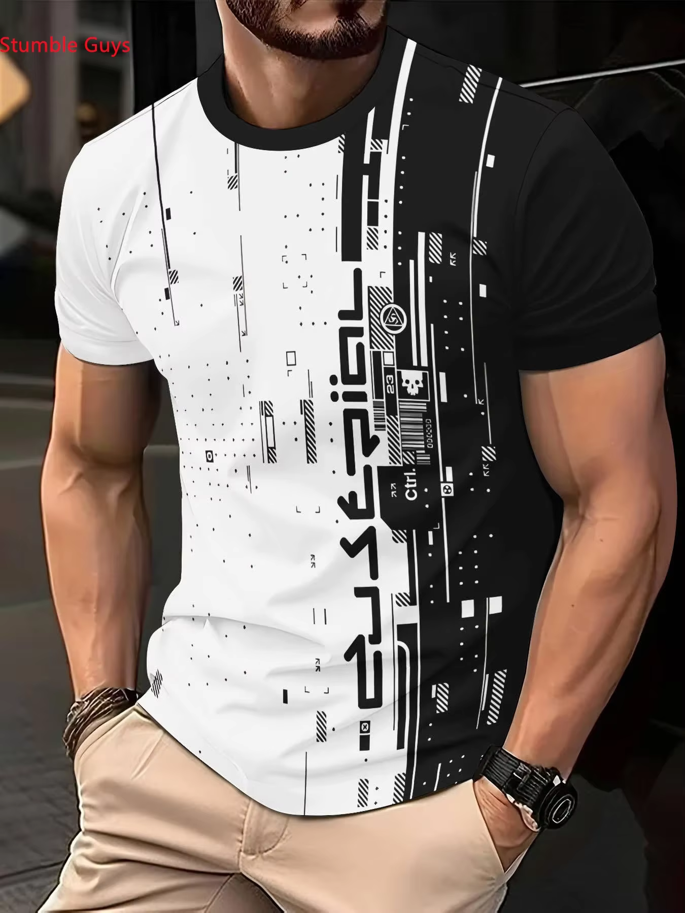 T-shirt de sport athlétique pour homme, manches courtes, respirant, séchage rapide, imprimé décontra