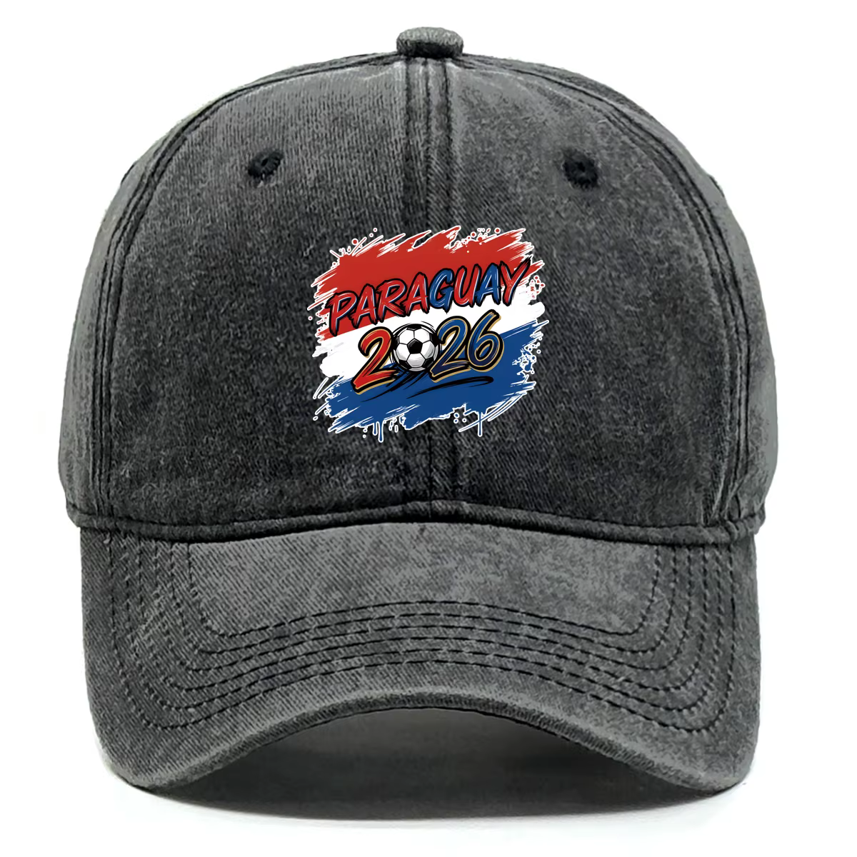 Casquette de baseball effet vieilli avec drapeau du Paraguay imprimé, style rétro, chapeau de soleil