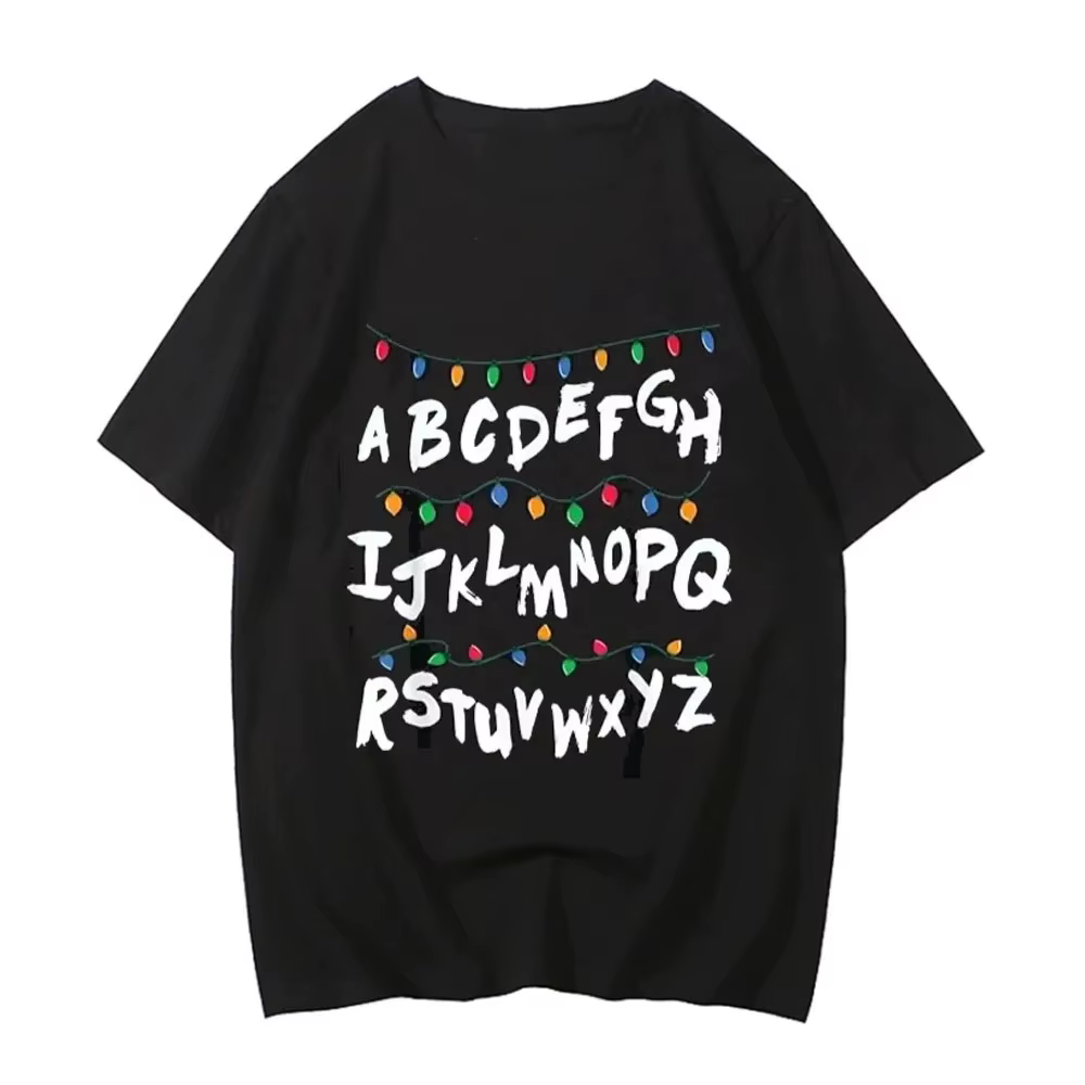 T-shirt Stranger Christmas Light avec motif monstre pour femme, mode gothique, t-shirts vintage