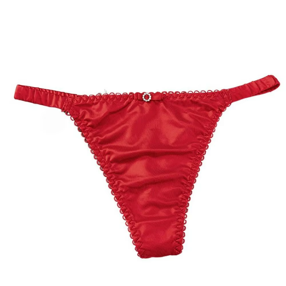 Sous-vêtement en satin doux sans couture pour femme, culotte de sport pour fille, string taille bass