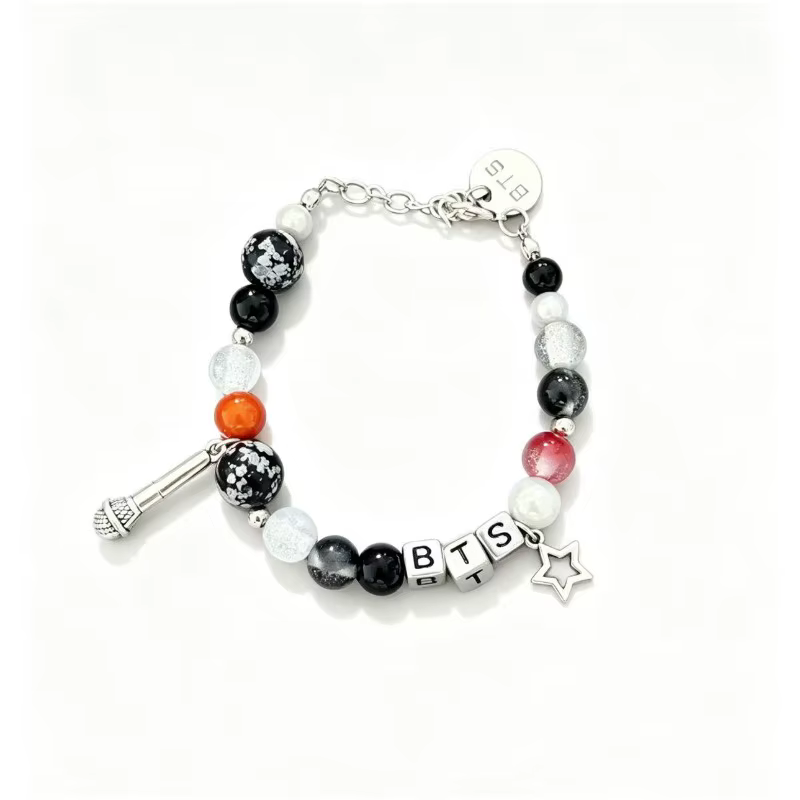 Bracelet BT21, Merchandising Thème Noir & Rouge, Taille Ajustable, Excellent Cadeau pour les Meilleu