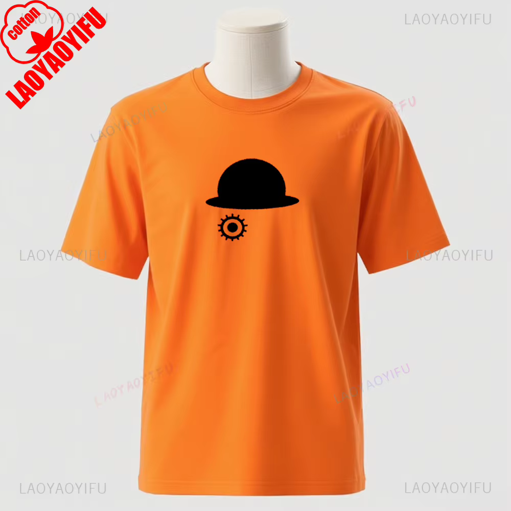 Horloge Orange Style unisexe haute qualité coton graphique t-shirts femme homme Vintage film T-shirt