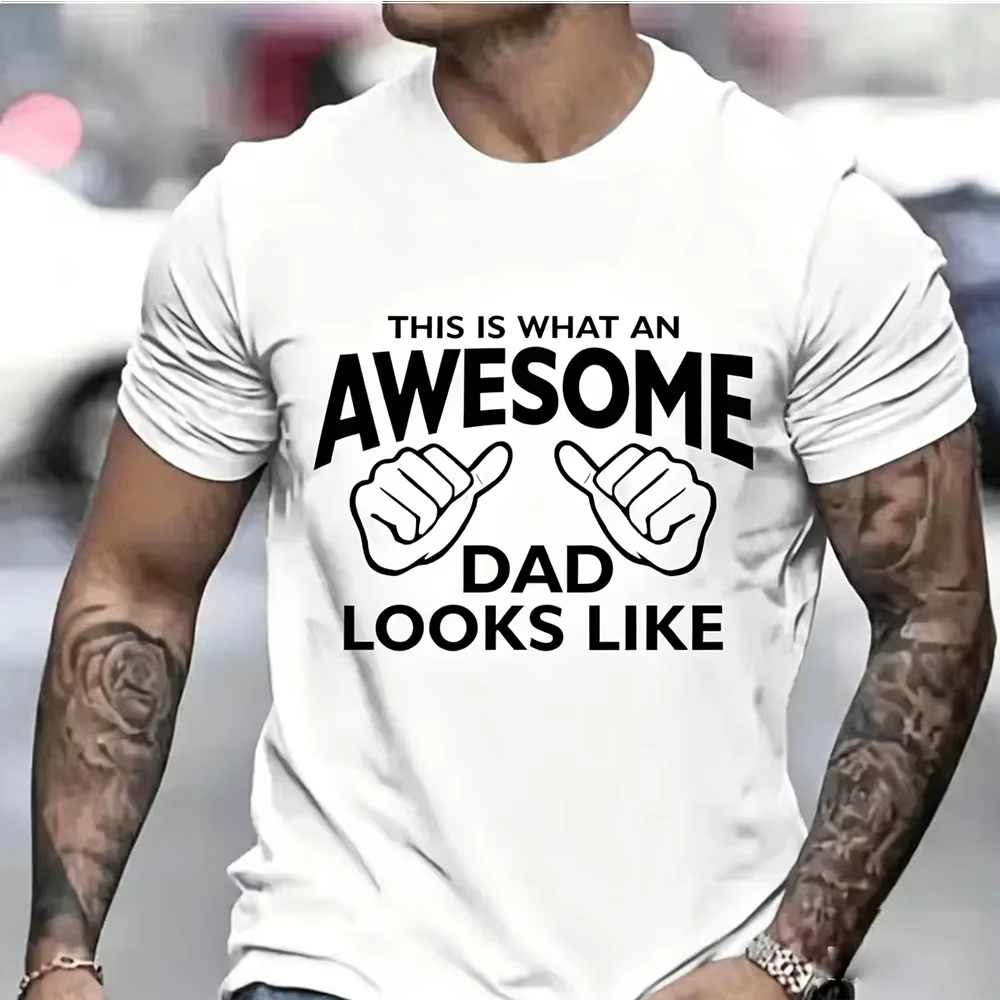 Vêtements pour hommes AWESOME DAD C'est comme ça que se dévêtit un papa T-shirt pour hommes T-shirt 