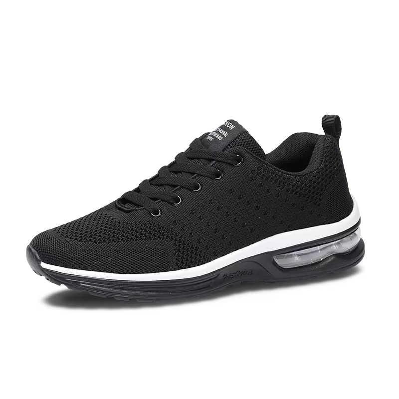 Chaussures de course rouges pour hommes et femmes, baskets respirantes tissées à coussin d'air, chau